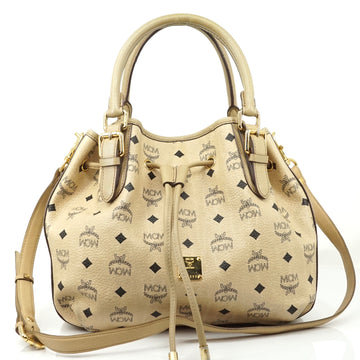 Pre-loved authentic Mcm Visetos Shoulder Bag Beige sale at jebwa.