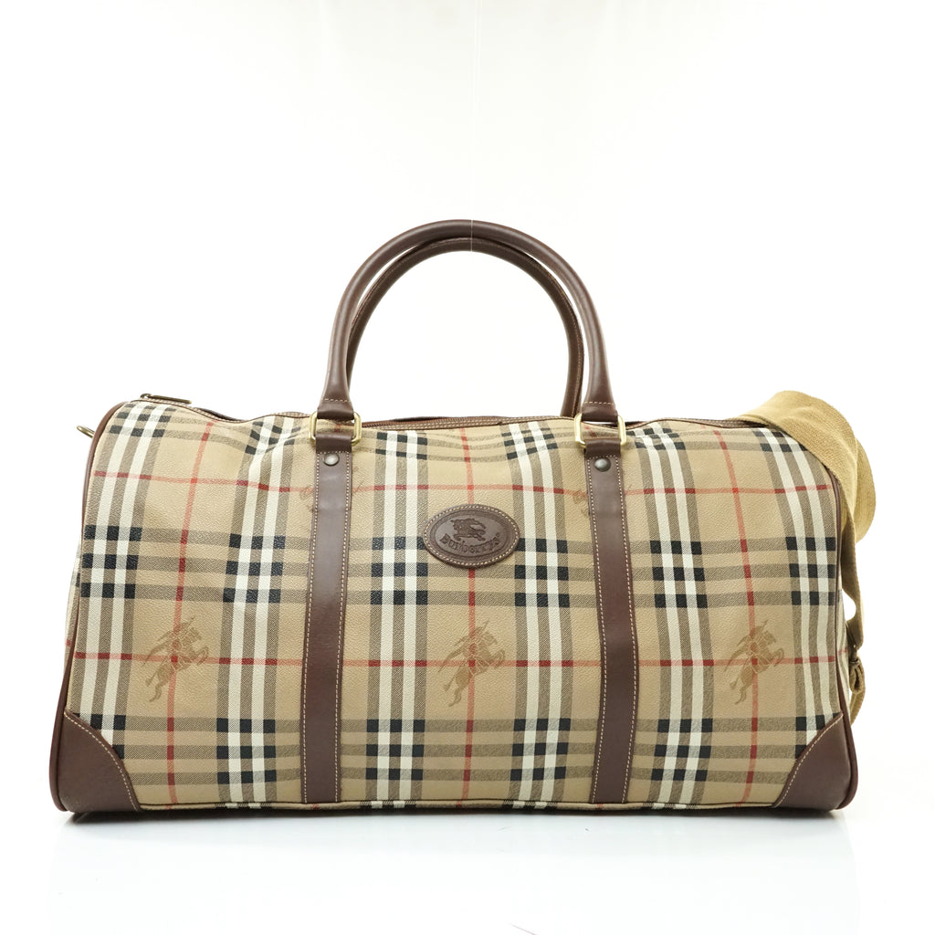Burberry Travel Bag Brown Coated