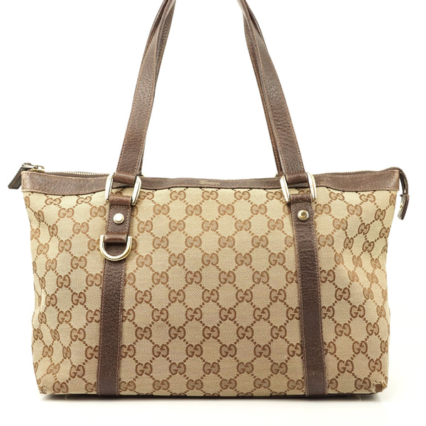 Pre-loved authentic Gucci Abbey Gg Tote Bag Brown sale at jebwa.