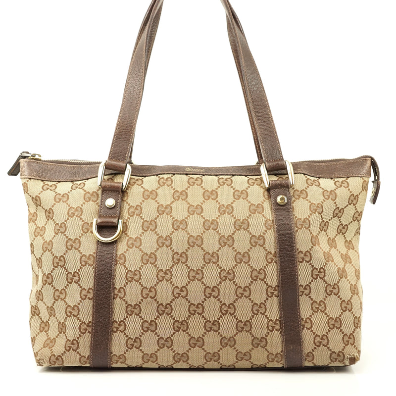 Pre-loved authentic Gucci Abbey Gg Tote Bag Brown sale at jebwa.