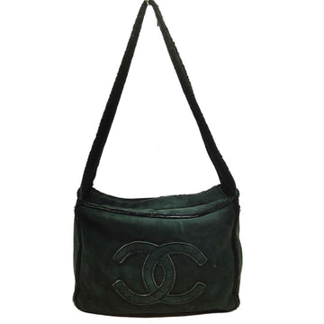 Chanel Shoulder Bag Black Suede
