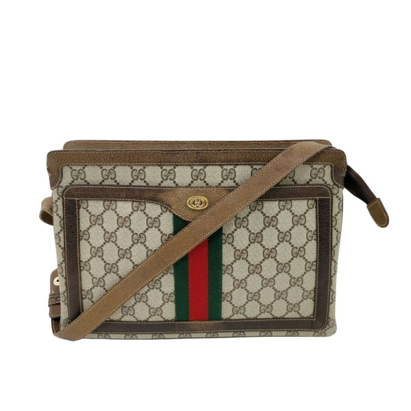Gucci Crossbody Bag Brown Canvas