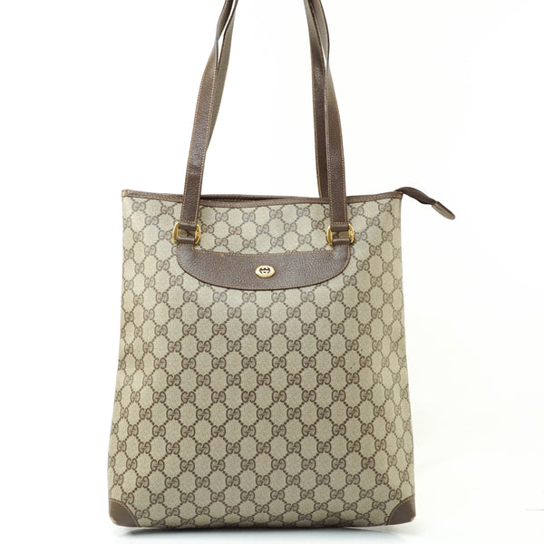 Gucci Sherry Tote Bag Beige Coated