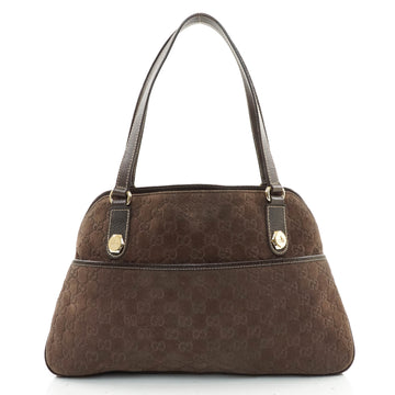 Gucci Shoulder Bag Brown Suede