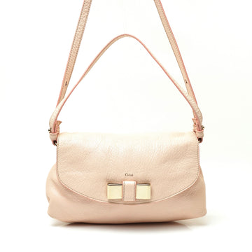 Pre-loved authentic Chloe Ribbon Hand Bag Leather Pink sale at jebwa.