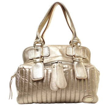 Chloe Shoulder Bag Gold Leather