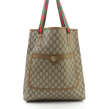 Gucci Sherry Tote Bag Brown Coated