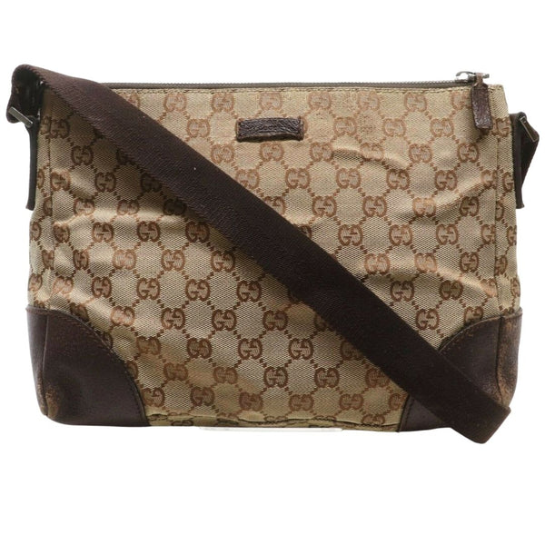 Gucci Gg Crossbody Bag Brown Canvas