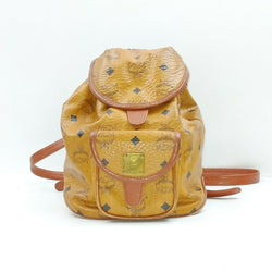 Mcm Backpack Brown Pu Leather