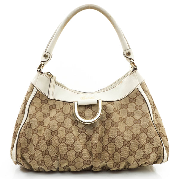 Gucci Gg Hand Bag Canvas Leather