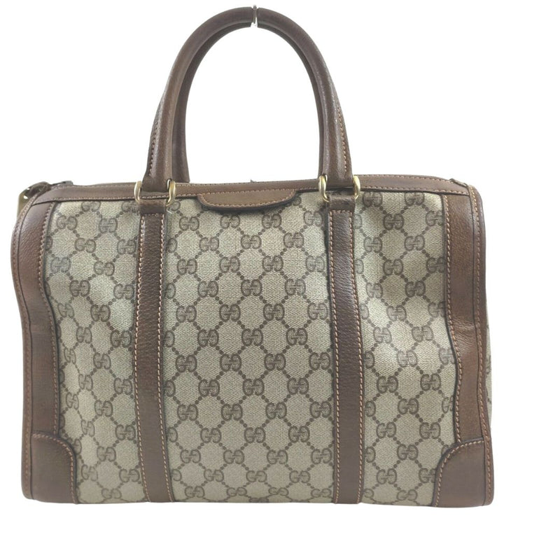 Gucci Hand Bag Brown Coated Canvas