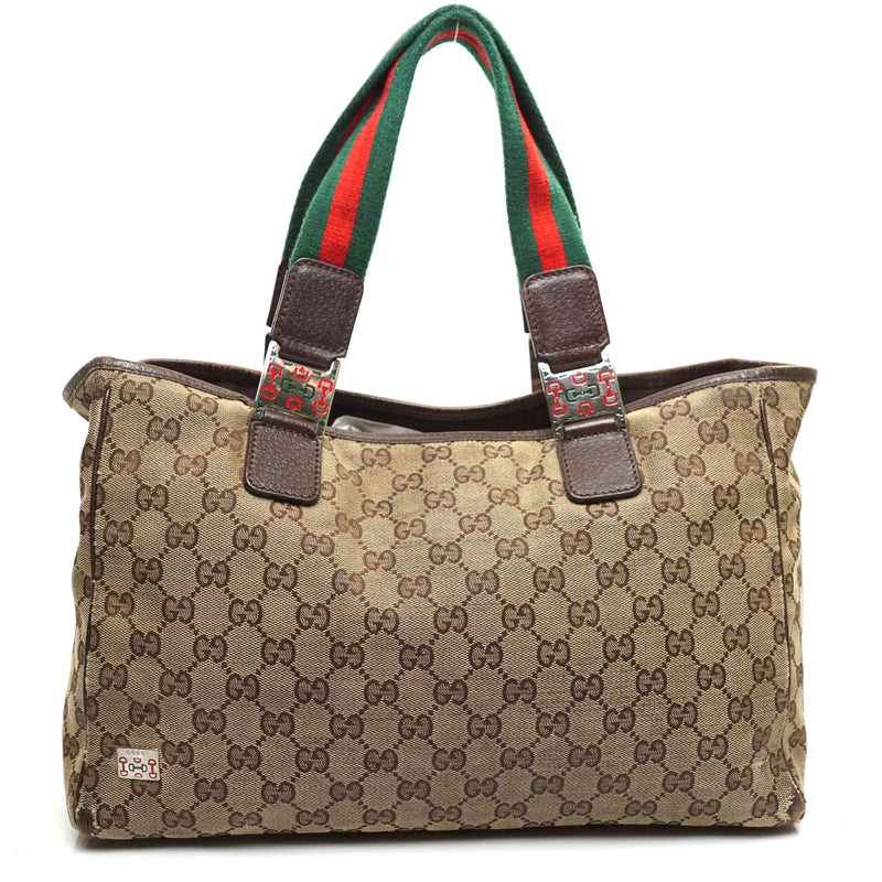 Pre-loved authentic Gucci Horsebit Logo Gg Tote Bag sale at jebwa.