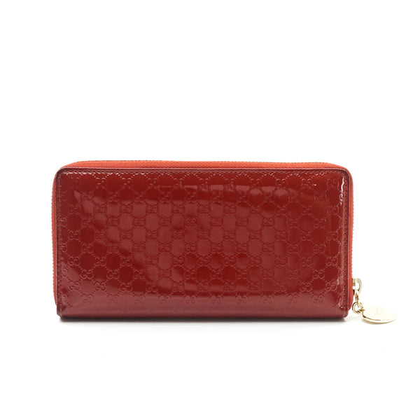 Gucci Sima Zippy Wallet Enamel Red