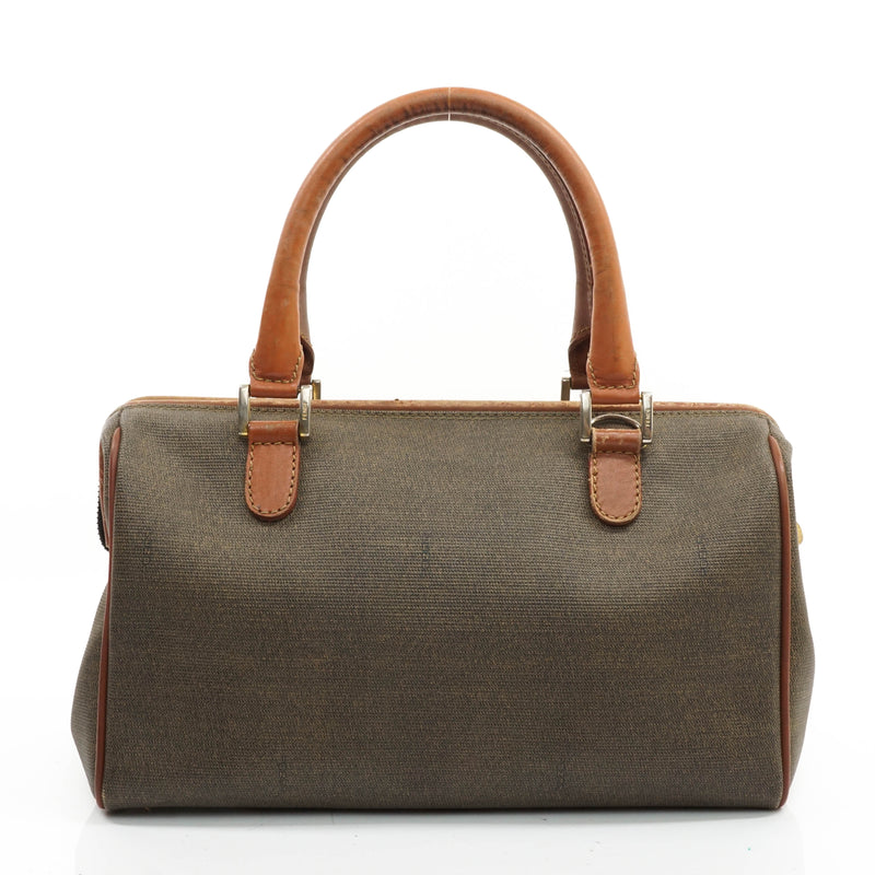 Fendi Hand Bag Brown Coated Canvas