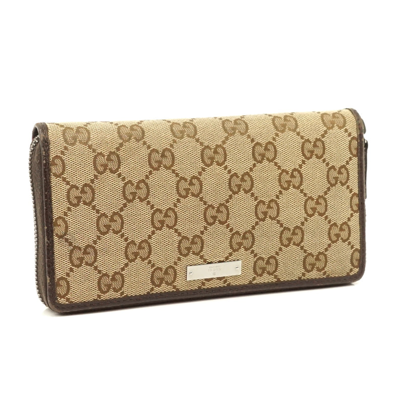Pre-loved authentic Gucci Zippy Wallet Brown Canvas sale at jebwa.