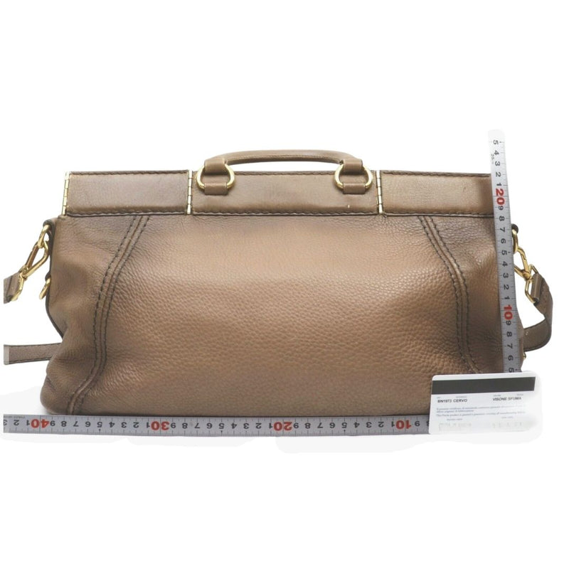 Prada Hand Bag Light Brown Leather