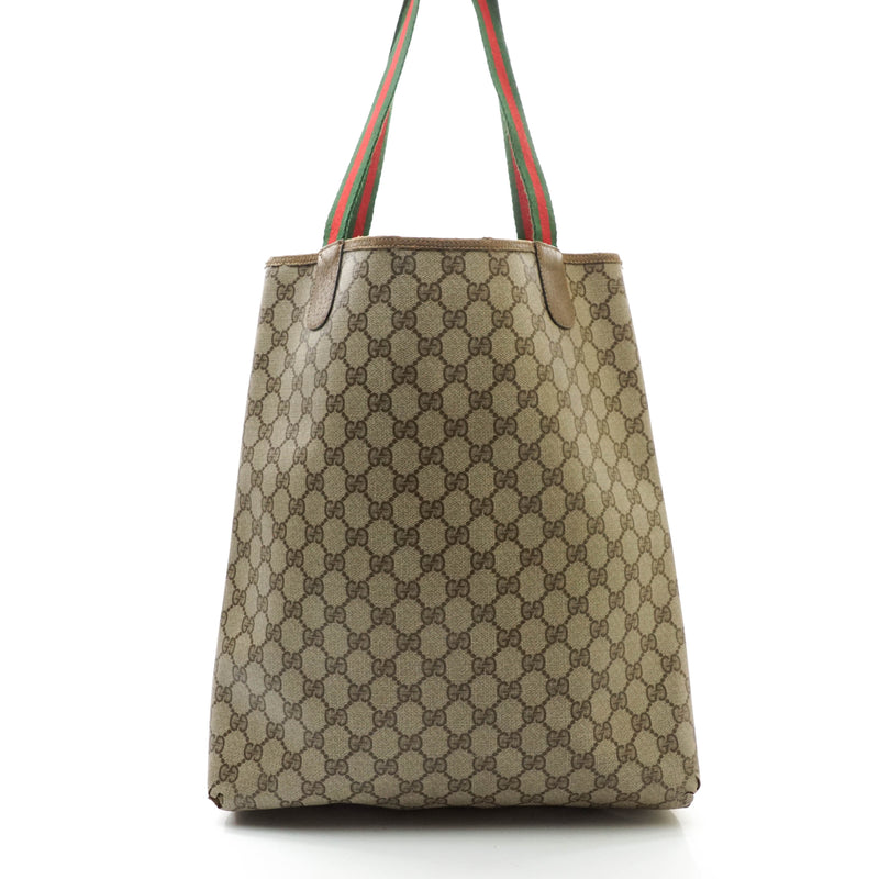 Gucci Gg Sherry Tote Bag Pvc Brown