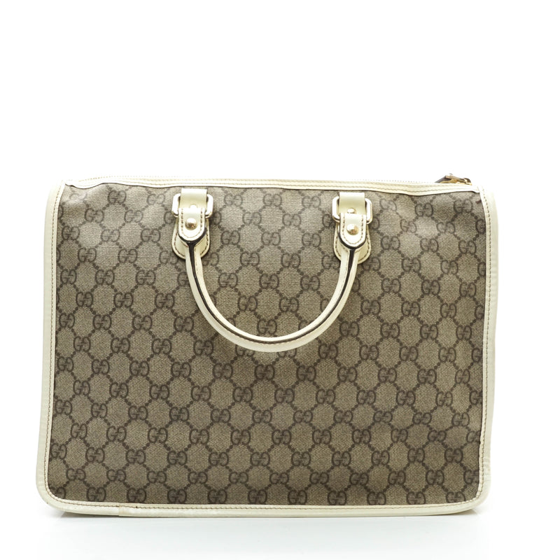Gucci Tote Bag Brown Coated Canvas
