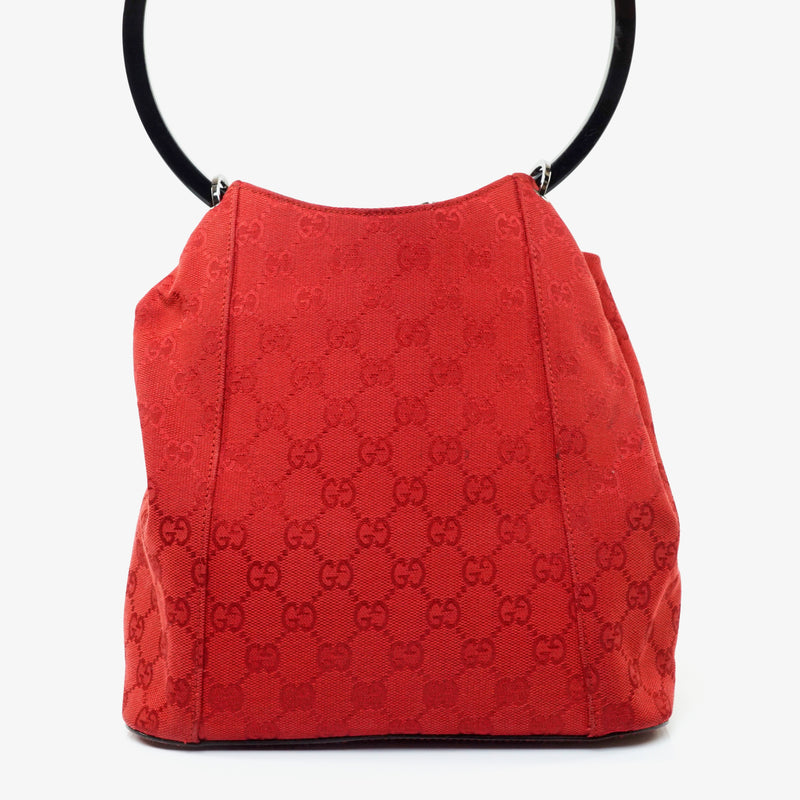 Gucci Gg Shoulder Bag Canvas Red