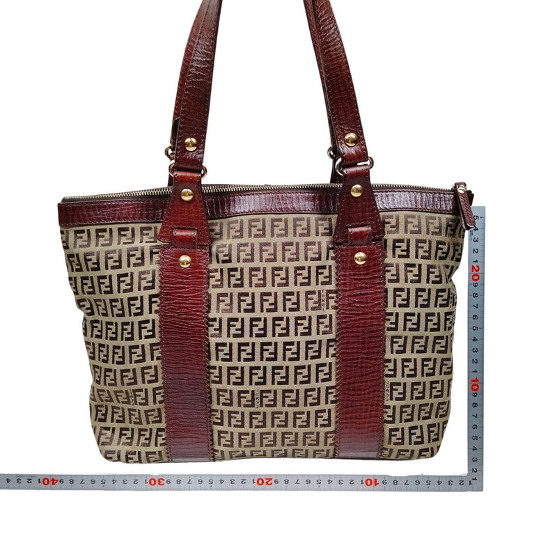 Fendi Hand Bag Brown Canvas