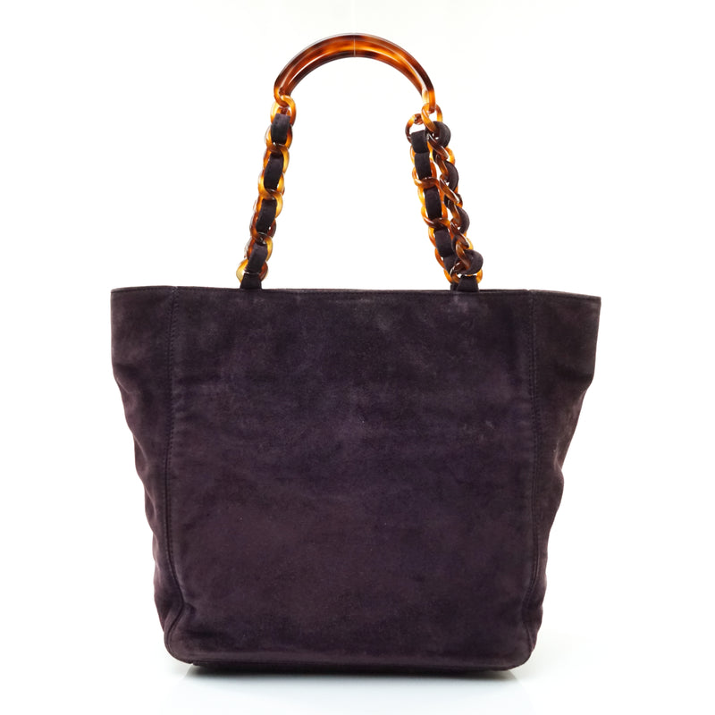 Pre-loved authentic Chanel Tote Bag Purple Suede sale at jebwa.