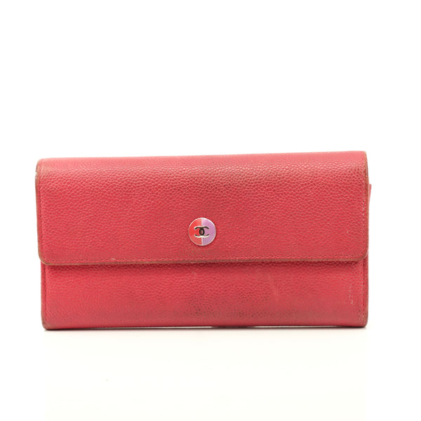 Pre-loved authentic Chanel Long Wallet Pink Leather sale at jebwa