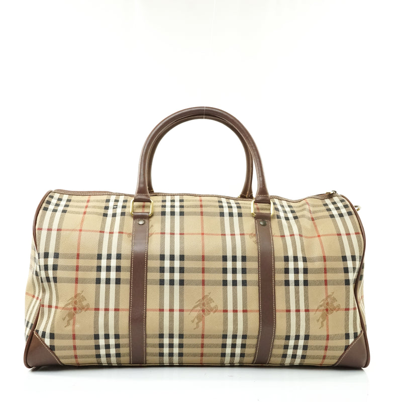 Burberry Travel Bag Brown Coated