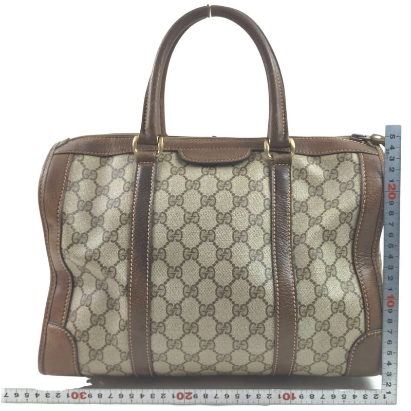 Gucci Hand Bag Brown Coated Canvas