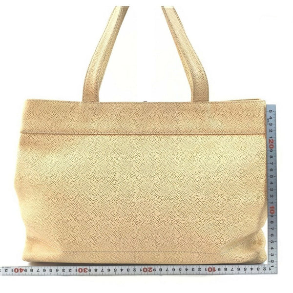 Chanel Tote Bag Beige Leather