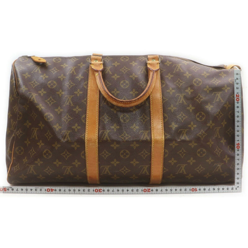 Louis Vuitton Damier Ebene Keepall 50 Boston Duffle Bag Leather