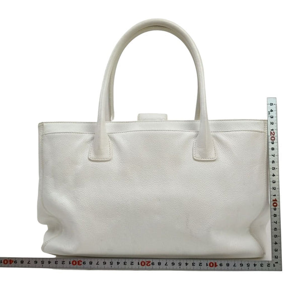 Chanel Shoulder Bag White Leather