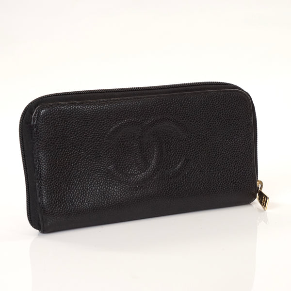Chanel Zippy Wallet Black Caviar
