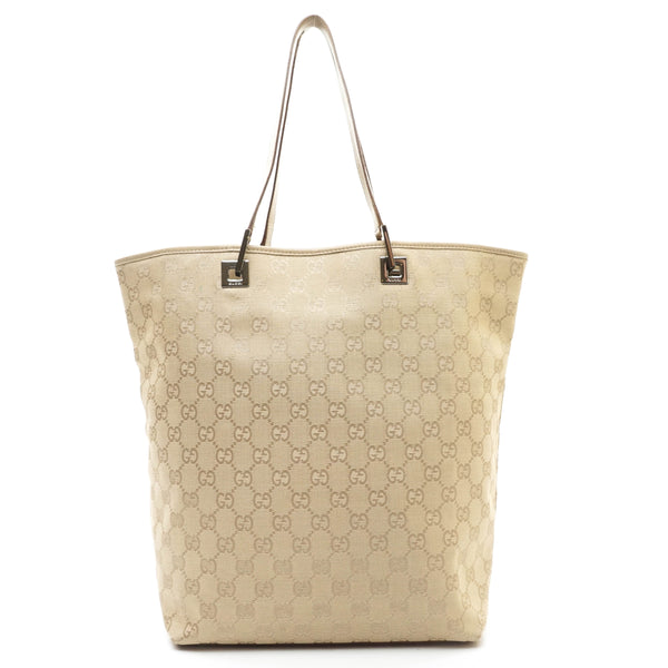 Gucci Gg Tote Bag Canvas Beige