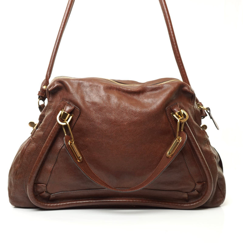 Pre-loved authentic Chloe Hand Bag Leather Brown sale at jebwa