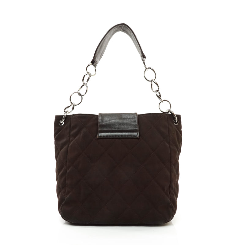 Chanel Hand Bag Brown Nylon