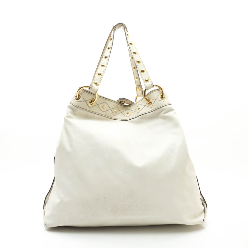 Gucci Tote Bag White Leather