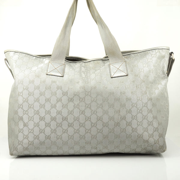 Pre-loved authentic Gucci Gg Light Gray Large Jacquard sale at jebwa