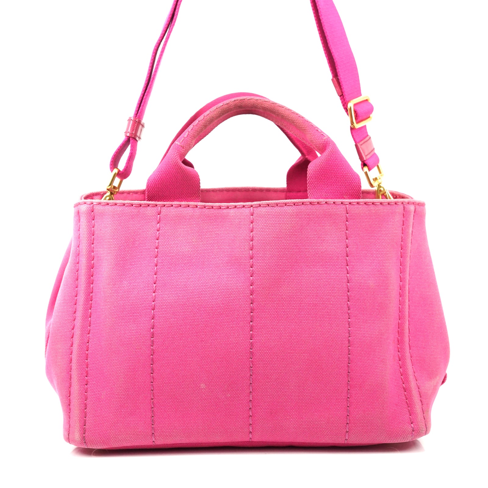Prada Tote Bag Canapa Pink Canvas