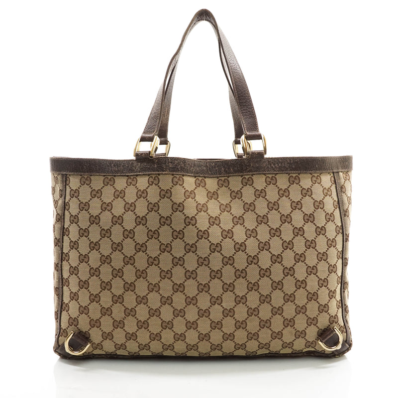 Gucci Abbey Gg Tote Bag Brown