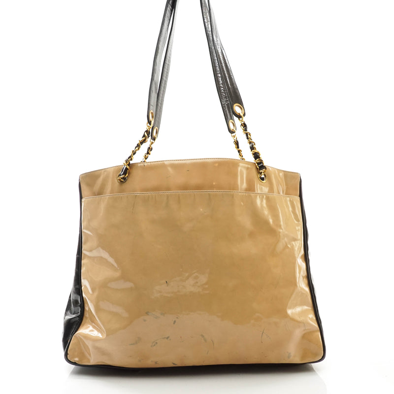 Chanel Tote Bag Light Brown Enamel