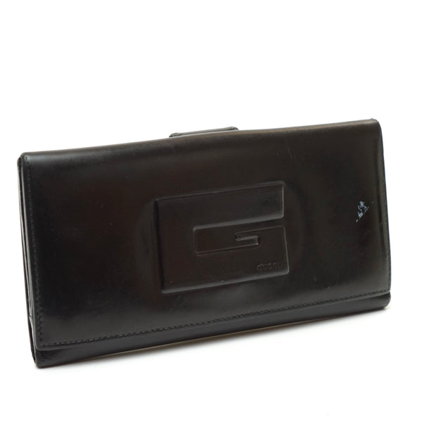 Pre-loved authentic Gucci Long Wallet Black Leather sale at jebwa.