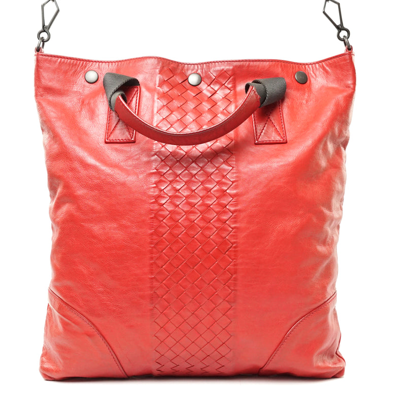 Bottega Veneta Tote Bag Red Leather