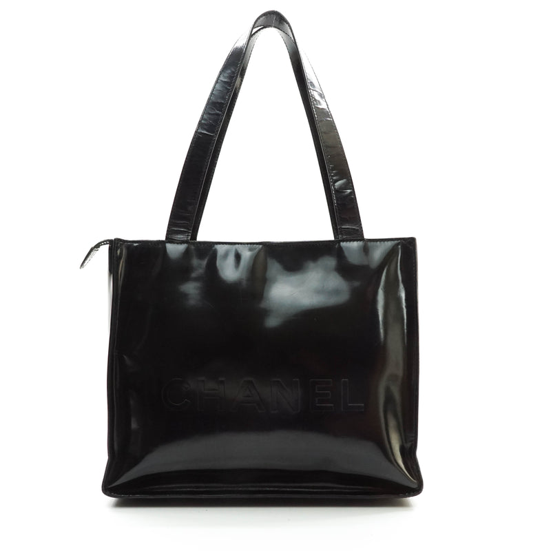 Chanel Tote Bag Black Enamel