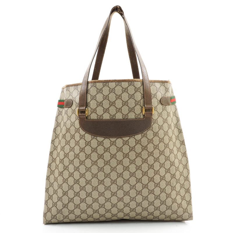 Gucci Tote Bag Brown Coated Canvas