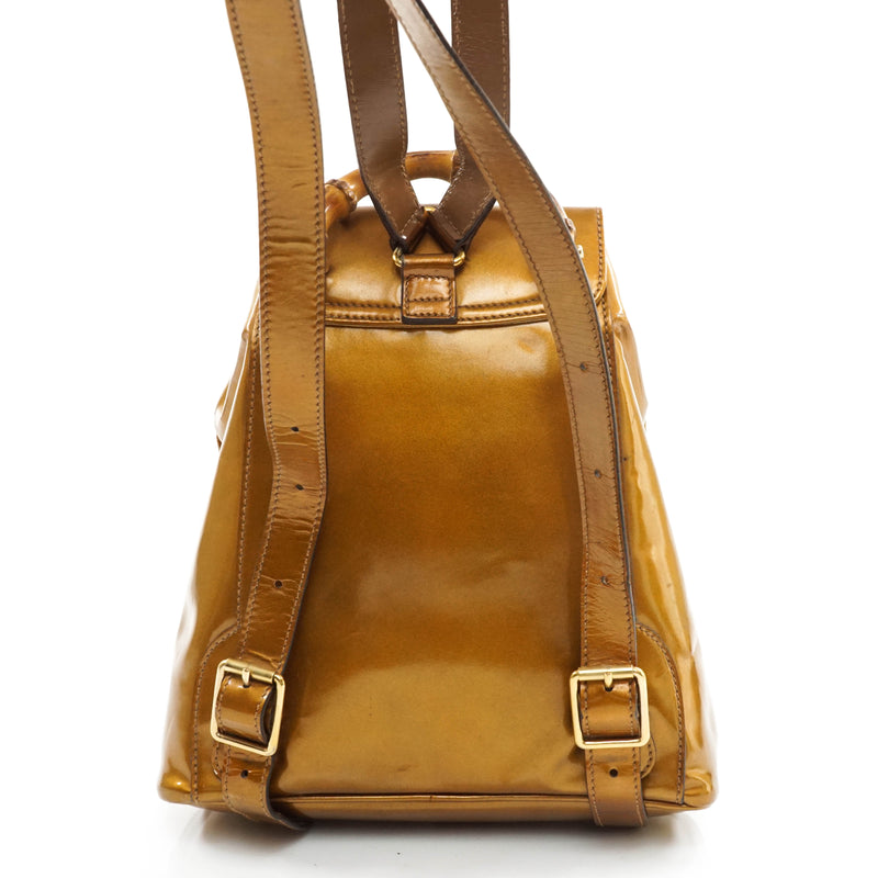 Gucci Bamboo Backpack Gold Enamel