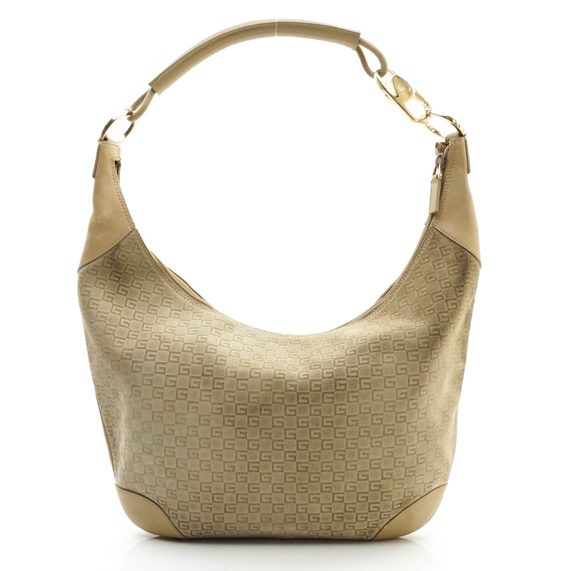 Gucci Gg Hobo Bag Beige Suede