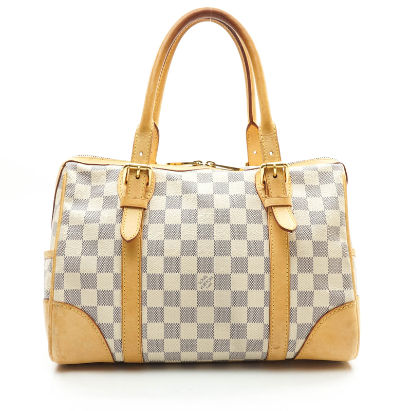 Louis Vuitton Damier Azur Berkeley Hand Bag Tote Bag N52001 White Authentic
