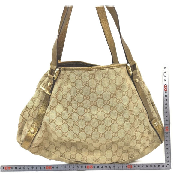 Gucci Hand Bag Gold Canvas