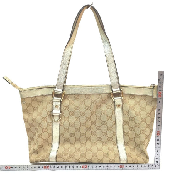 Gucci Gg Tote Bag Gold Canvas