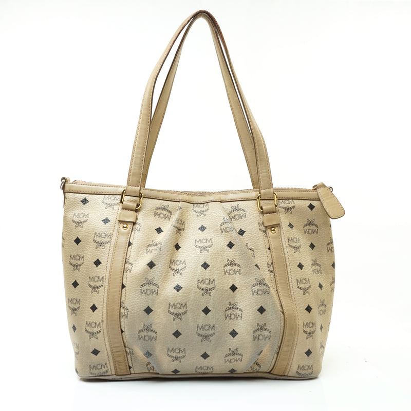 Mcm Visetos Shopper Shoulder Bag